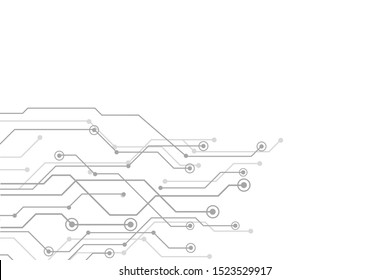 Futuristisch-grauer Hintergrund der Technologie, elektronische Hauptplatine, abstrakter Hintergrund mit High-Tech-Textur - Stockvektorgrafik