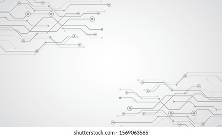 Futuristic gray technology background, electronic motherboard, abstract background with High-tech technology texture – vector
