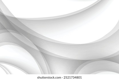 Futuristic gray white abstract background. shining wave lines pattern for banner, wallpaper, cover. Vector illustration
