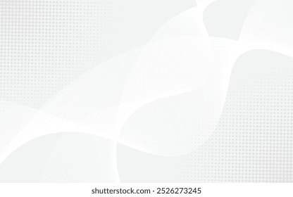 Fundo abstrato branco cinza futurista. padrão de linhas de onda brilhante para banner, papel de parede, capa. Ilustração vetorial