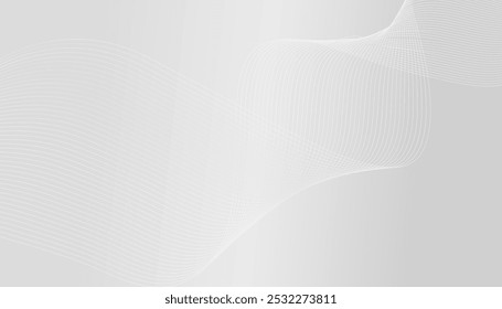 Fondo abstracto blanco gris futurista con el patrón de líneas de onda brillante para la Ilustración vectorial de la cubierta del Fondo de pantalla del Anuncio