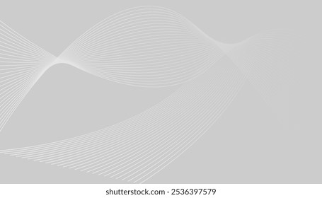 Futuristic gray white abstract background with shining wave lines pattern for banner, wallpaper, cover. illustration Free Vector