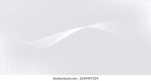 Fundo abstrato branco cinza futurista. padrão de linhas de onda brilhante para banner, papel de parede, capa. Ilustração vetorial