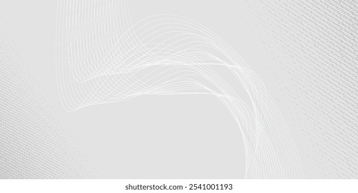 Futurista fondo abstracto blanco gris que brilla las líneas de onda de las artes del patrón