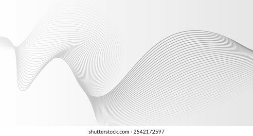 Futuristic gray white abstract background. shining wave lines pattern for banner, wallpaper,