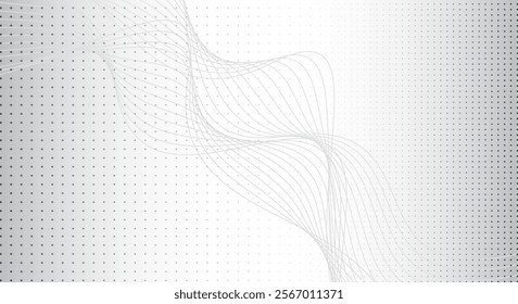 Futuristic gray white abstract background. shining wave lines pattern for banner