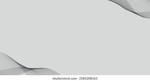 Futuristic gray white abstract background with shining wave lines pattern for banner, wallpaper, cover. Vector illustration