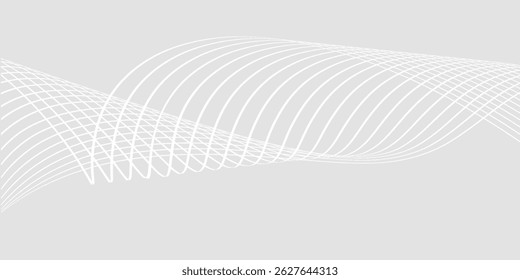 Fondo abstracto blanco gris futurista. patrón de líneas de onda brillante para Anuncio, Fondo de pantalla, cubierta. Onda moderna de Vector 