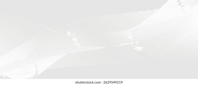 Futuristic gray white abstract background. shining wave lines pattern for banner, wallpaper, cover. Vector illustration