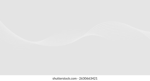 Futuristic gray white abstract background. shining wave lines pattern for banner, wallpaper, cover. Vector illustration
