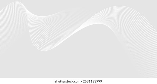 Futuristic gray white abstract background. shining wave lines pattern for banner, wallpaper, cover. Vector illustration