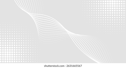 Futuristic gray white abstract background. shining wave lines pattern for banner, wallpaper, cover modern