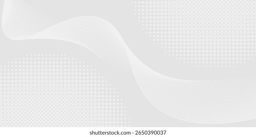 Fondo abstracto blanco gris futurista. patrón de líneas de onda brillante para Anuncio, Fondo de pantalla, cubierta. Ilustración vectorial