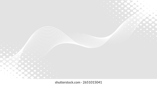 Fondo abstracto blanco gris futurista. patrón de líneas de onda brillante para Anuncio, Fondo de pantalla, cubierta. Ilustración vectorial