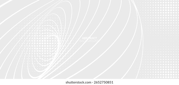 Futuristic gray white abstract background. shining wave lines pattern for banner, wallpaper, cover. Vector illustration