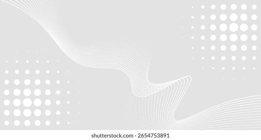 Futuristic gray white abstract background. shining wave lines pattern for banner, wallpaper. Modern Background Vector Illustration Eps 10