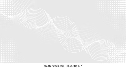 Fondo abstracto blanco gris futurista. patrón de líneas de onda brillante para Anuncio, Fondo de pantalla, cubierta. Ilustración vectorial