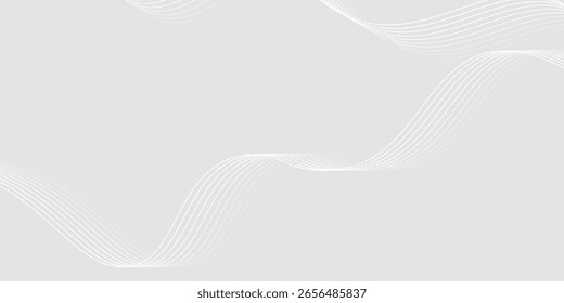 Futuristic gray white abstract background. shining wave lines pattern 