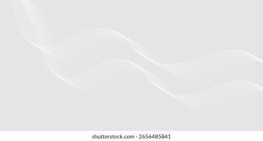 Fundo abstrato branco cinzento futurista. padrão de linhas de onda brilhante 