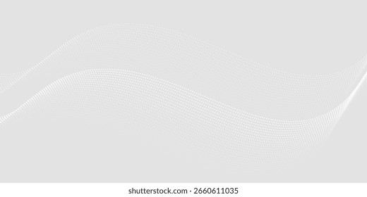 Fundo abstrato branco cinza futurista. padrão de linhas de onda brilhante para banner, papel de parede, capa. Ilustração vetorial