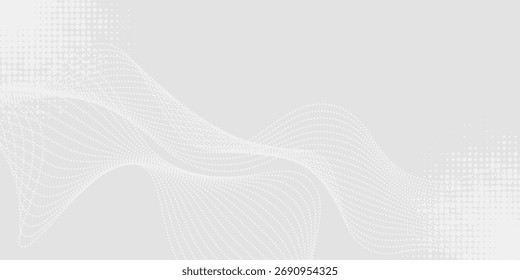 Fundo abstrato branco cinza futurista. padrão de linhas de onda brilhante para banner, papel de parede, capa. Ilustração vetorial
