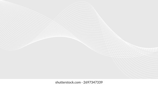 Fondo abstracto blanco gris futurista. patrón de líneas de onda brillante para Anuncio, Fondo de pantalla, cubierta. Ilustración vectorial