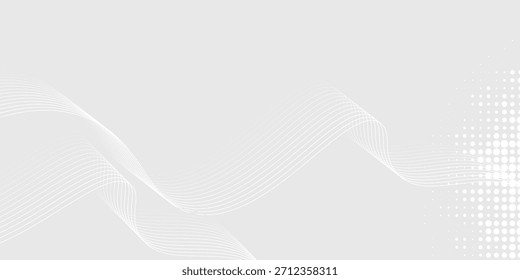 Fondo abstracto blanco gris futurista. patrón de líneas de onda brillante. Anuncio de Vector diseño moderno eps10
