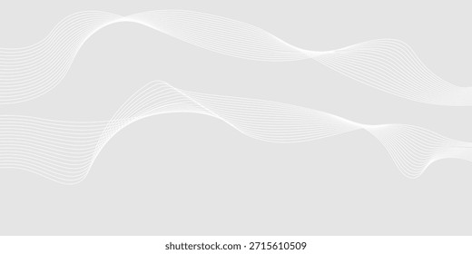 Fondo abstracto blanco gris futurista. patrón de líneas de onda brillante para Anuncio, Fondo de pantalla, cubierta. Ilustración vectorial