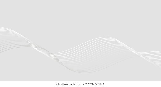 Fundo abstrato branco cinza futurista. padrão de linhas de onda brilhante. ilustração vetorial eps10