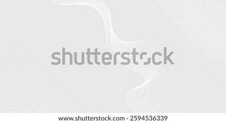 Futuristic gray white abstract background. shining wave lines pattern for banner, wallpaper, cover modern dot line wave