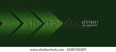 Futuristic green arrow pattern with glowing lines on a dark background, creating a sense of motion and direction.