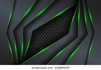 Futuristic green and black background design