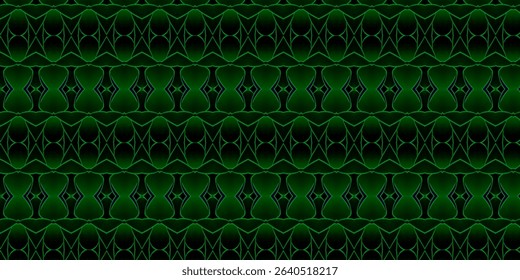 Futuristic Green and Black Seamless Pattern