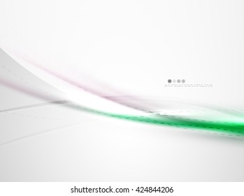 Futuristic green color in wave template. Vector illustration