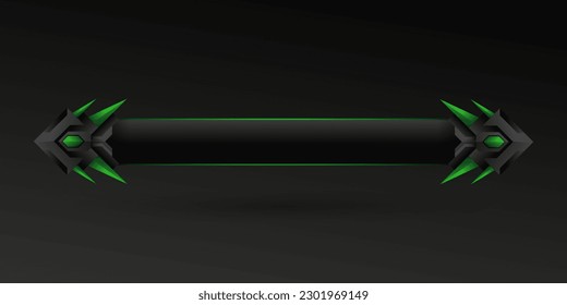 Futuristic green fantasy game gui screen title lower third banner