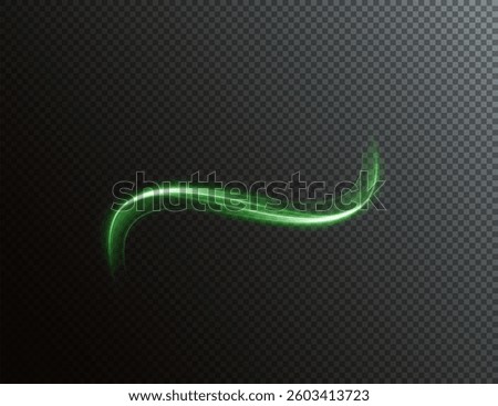 Futuristic green glowing swirl with circular motion and sparkling energy. Dynamic neon wave with spiral and tornado effects. Perfect for tech, speed, and abstract vector backgrounds
