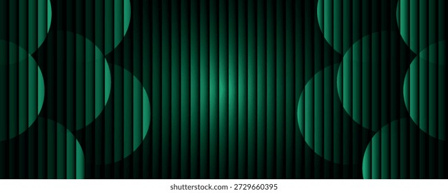 Fondo abstracto degradado verde futurista con decoración de rayas de Vertical negras y brillantes Formas geométricas de color verde neón. Concepto de tecnología moderna para Anuncio, folleto, Sitio web y volante. EPS. 4