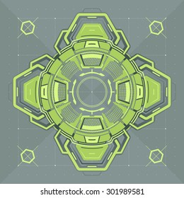Futuristic green info-graphic abstract display