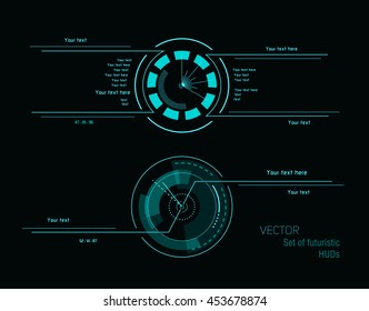 Futuristic green infographics as head-up display