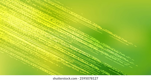 Futuristic Green Light Streaks on a Soft Gradient. Vector Illustration