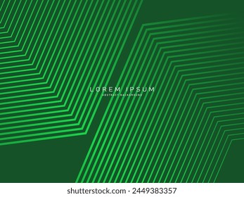 Futuristic green lines abstract background. Geometric green lines form abstract vector background. Green modern background.	