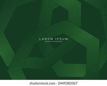 Futuristic green lines abstract background. Geometric green lines form abstract vector background. Green modern background.	