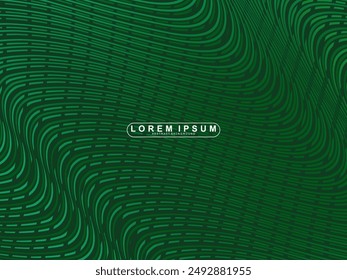 Futuristic green lines abstract background. Geometric green lines form abstract vector background. Green modern background.