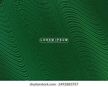 Futuristic green lines abstract background. Geometric green lines form abstract vector background. Green modern background.