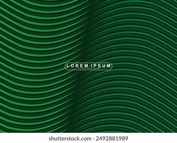 Fondo abstracto de líneas verdes futuristas. Las líneas verdes geométricas forman el fondo abstracto del Vector. Fondo moderno verde.