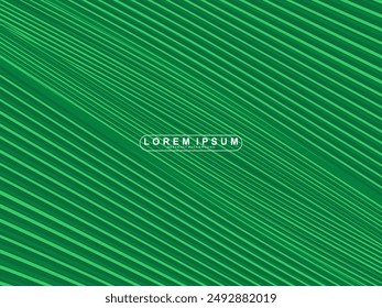 Futuristic green lines abstract background. Geometric green lines form abstract vector background. Green modern background.