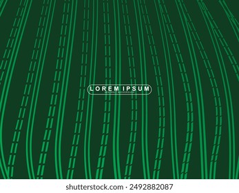 Futuristic green lines abstract background. Geometric green lines form abstract vector background. Green modern background.