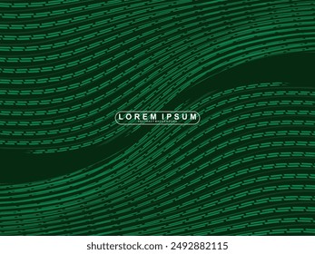 Futuristic green lines abstract background. Geometric green lines form abstract vector background. Green modern background.