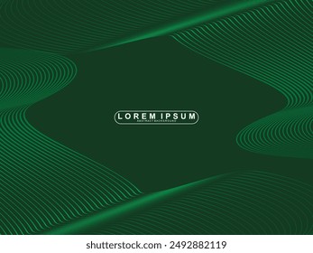 Fondo abstracto de líneas verdes futuristas. Las líneas verdes geométricas forman el fondo abstracto del Vector. Fondo moderno verde.