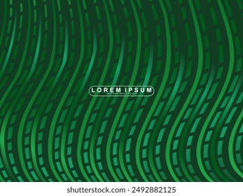 Fondo abstracto de líneas verdes futuristas. Las líneas verdes geométricas forman el fondo abstracto del Vector. Fondo moderno verde.